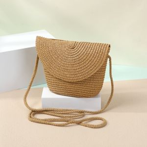 INPATIENTSTORE66IN4 Shell Shape Straw Bag Handmade Mini Straw Handbag Fashion Summer Beach Bag Women Girl