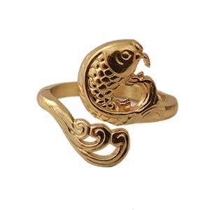 Đan Tay Vòng Crochet Vòng cho sáng tạo con công/Koi hình dạng Nhẫn hở Nhẫn đôi nhẫn cổ điển sợi hướng dẫn ngón tay thim