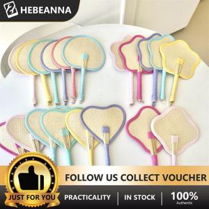 hebeanna Colorful Handmade Palm-leaf Fan Chinese Style Straw Bamboo Woven Fan Summer Anti-Mosquito Cooler Handfan Home Decor Pendant