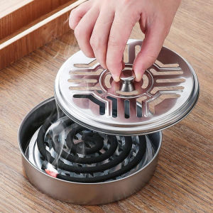 Hộp Inox Đựng Nhang Muỗi Có Nắp Đậy An Toàn Cao Cấp