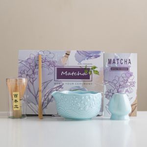 YUDESHUI 2/4/7 Pcs Sakura Matcha Bowl Flower Ceramic Matcha Whisk Holder with Pouring Spout Japanese Tea Set Tea Lovers