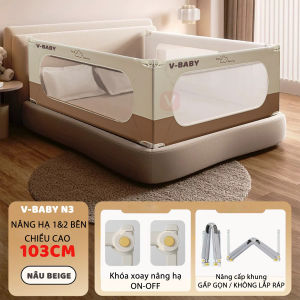 Thanh Chắn Giường Gấp Gọn Không Cần Lắp Ráp Cao Cấp V-BABY N3 NEW 2024 ( 1 Thanh Chắn 1 Mặt )