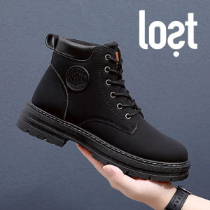 2025 New Korean Fashion Mens Ankle Boots Waterproof Outdoor Hiking Boots Martin Boots For Men High Cut Casual Sports Boot
