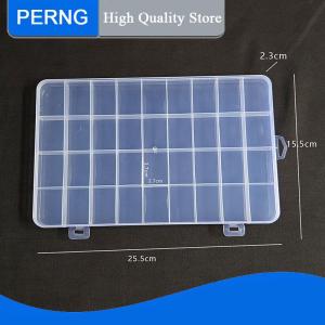 [PERNG] Tehe 1PC Jewelry Earring Bead Screw Holder Case 18 32 36 Grid Compartment Plastic Transparent Storage Box Display Organizer Container