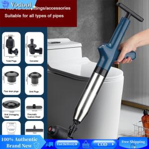 [Vodool Brand Center]Pipe Plunger Stainless Steel Drain Clog Remover Electric Toilet Plunger Air Drain Blaster for Sink Toilets Pipe