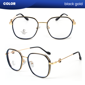 IOOI Eyewear -  Kacamata Geometric Metal TR Lensa Anti Radiasi Blueray Photocromic Wanita 23041