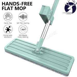 LUCAS Hands Free Flat Mop Household Wet and Dry Magic Floor Mop Cleaning 360 degree Cleaning Mop Easy Storage Foldable Extendable Mop