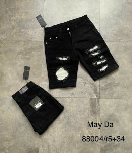 Quần short jean nam xám rách thêu vá logo quần short nam chất bò vải dày co dãn mẫu mới cao cấp chuẩn shop