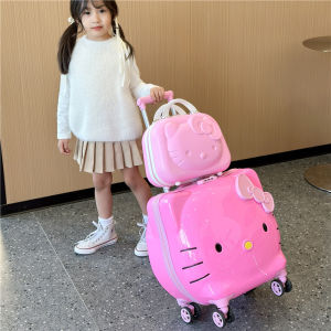 Christmas Gift Halloween Hot sanrio Kawaii 20 Inches Child Trolley Case Hello Kitty Cartoon Riding Universal Wheel Boarding Suitcase Fashion New Style
