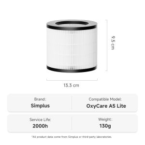 Simplus Air Purifier 15m³  CADR 80/210 m³/h  HEPA H11 Filter  Compact Desktop Bedroom Use  8h Timer   2 Year Warranty