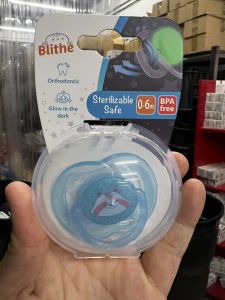 blithe baby pacifier glow in the dark w/ sterilizer case soothie medical grade silicone bpa free binky teats teether for newborn infant kids