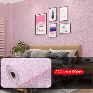 50CM*280CM Wallpaper Stiker Dinding 3D Polos Walpaper Linen Roll Dekorasi Kamar Pria Wall Kamar Tidur Aesthetic Ruang Tamu Dekorasi Dinding