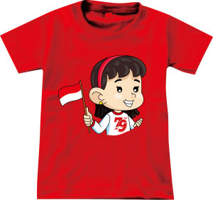 Pakaian kaos lengan pendek anak laki-laki kemerdekaan 17 Agustus Ke-79 merdeka 1-10 tahun 901