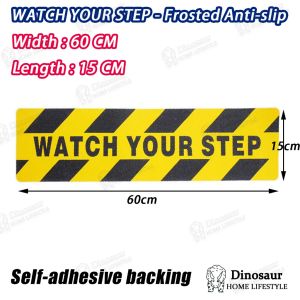 🇸🇬 [READY STOCK] 15CM×60CM Watch Your Step Anti‑Slip Sandpaper Floor Decal Black‑Yellow Abrasive Warning Caution Sticker High‑Grip Non‑Slip Safety Marking Label for Staircases Workplace Mall Indoor & Outdoor Public Areas