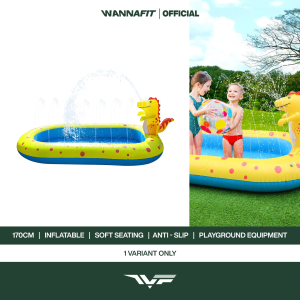 WANNAFIT Kolam Renang Air Mancur Dinosaurus | Inflatable Pool Tiup Jumbo 170 cm 170cm | Mainan Outdoor