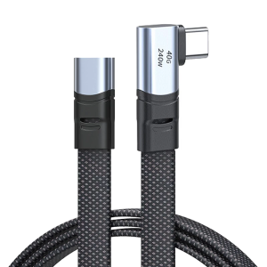 90 Degree Elbow Type C Cable PD240W Fast Charging Type C To Type C Male to Female Charging Data Cable