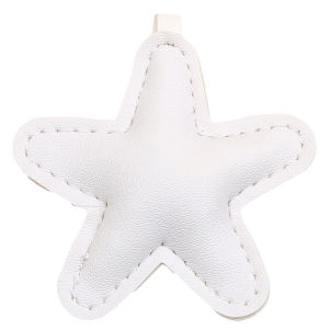 1PC 59MM Handmade PU Leather Pentagram Charm Pendant Keychain Charm for DIY Keychain Bag Charm Jewelry Making