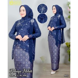 (FREE HIJAB) Kebaya terbaru Melatii bahan brokat tille Premium payet mewah Sleyer full puring
