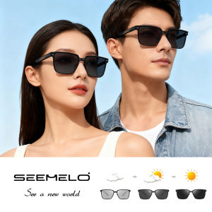 SEEMELO Men’s Polarized Sunglasses Square Frame Sunglasses Classical Driving Sunglasses UV400 Clean Vision Color Change Sunglasses Cycling Riding Running Glasses for Men