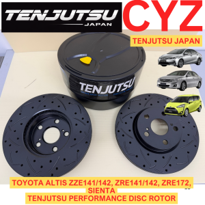 (1 PAIR) Tenjutsu Japan Toyota Altis Zze141 Zre142 Zre172 Sienta Front Sport Disc Rotor Slotted Drille From Japan