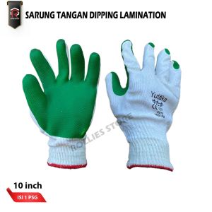 Sarung Tangan Benang Telapak Karet Tebal Anti Slip / Sarung Tangan SAS Lapis Karet  / Sarung Tangan dipping / Laminated Palm Coates Gloves