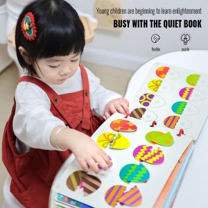 30 Pages Kids Busy Book Montessori Early Learning Sticker Book Preschool Reusable busy book for 1-3 years old