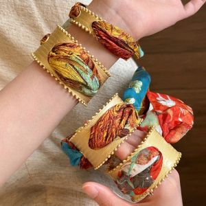 HELGA Lace Up Scarf Opening Bangles Jewelry Accessories Hand Ring Bohemian Bangles Retro Smudge Handkerchief Bracelets Friends