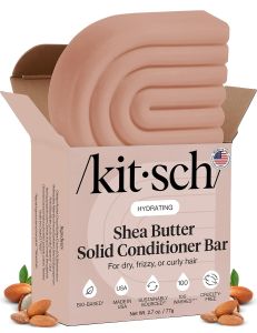 Kitsch Shea Butter Conditioner Bar – Hydrating Hair Conditioner To Restore Hair’s Moisture Tame Unwanted Frizz – Solid Hair Care - Paraben Phthalate Silicone & Sulfate Free - Made in USA 2.7 oz
