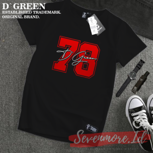 D`GREEN Tshirt HITAM Pria Wanita Motif RED NUMBER 78 / Baju Wanita / Kaos Distro pria
