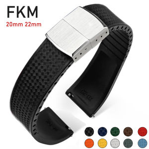 FKM Watch Band Fluoro Rubber Strap 18/19/20/21/22mm Quick Release Folding Clasp Cut to Size Replace Watch Bracelet for Men Women2026