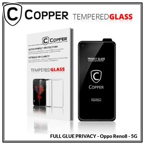 Oppo Reno 8 5G (Reno8) - COPPER Tempered Glass Full Glue PRIVACY ANTI SPY