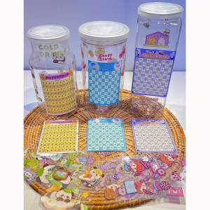 JM - กระปุกออมสินใสพลาสติก 2 แถม 1 [คละรุ่นตามใจแม่ค้า]