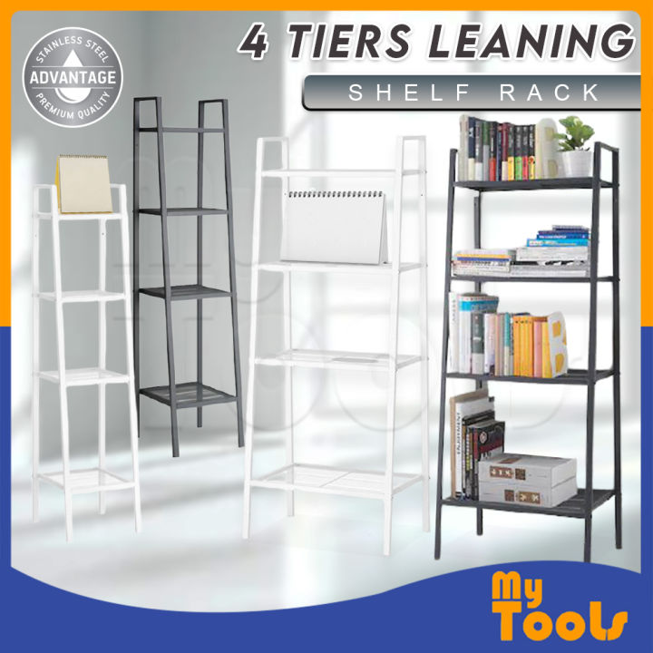 4-Tier Durable Bookcase Bookshelf Leaning Wall Shelf Shelving 4-Tier Durable Bookcase Bookshelf Leaning Wall Shelf Shelving