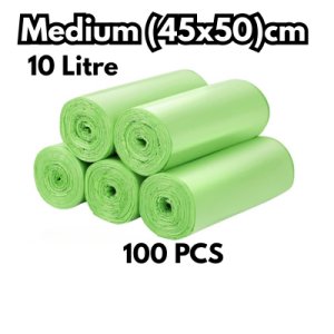 Biodegradable Trash Bag (100 Pcs) - Garbage Bags Household Compostable Bags Rubbish Bags Wastebasket Liners Bags for Kitchen 2 Sizes