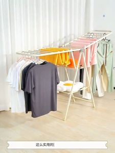 Foldable Drying Rack: Heavy-Duty Carbon Steel Indoor/Outdoor Clothesline Rack for Balconies and Bedrooms—No Installation Required—Multifunctional Clothes Hanging Rack