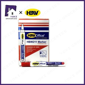 12pcs/box HBW 211 BLACK permanent marker Oily waterproof student No fading quick-drying bold marker