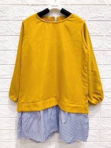 TUNIK ANAK UMUR 4 -14 TAHUN KOMBINASI SALUR KATUN YANDET BELAH BELAKANG FREEONGKIR CASHBACK BISA COD