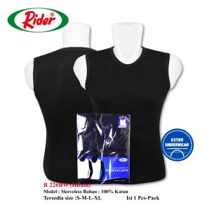 Kaos Sleeveless RIDER V-NECK R 226 Hitam Isi 1Pcs