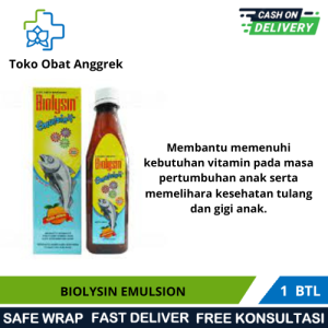BIOLYSIN EMULSION/SUPLEMEN MASA PERTUMBUHAN ANAK/DAYA TAHAN TUBUH/MEMPERCEPAT MASA PENYEMBUHAN
