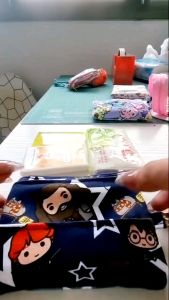 Handmade Kids wallet with Lanyard 3 compartment