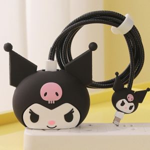 Set 4 PCS Iphone 18w&20w Pelindung Kabel Carger Iphone Paket Patch pelindung kabel data kepala charger Barbie