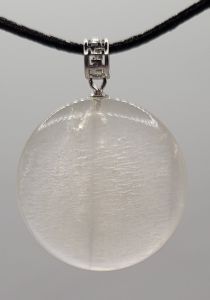 [Vannz] Unique Natural Moonstone Pendant (with natural grain lines and strong sheen) (with leather necklace)