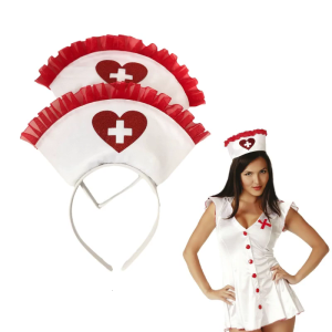 Nurse Hat Headbands Halloween Hairbands Cosplay Hair Hoop Headbands Festival Party Hair Accessory for Girls