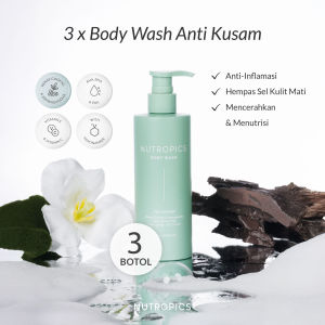 Nutropics - Feel Radiant Body Wash Tripack- Paket 3pcs Sabun Mandi | Sabun Mandi Cair | Anti Kusam