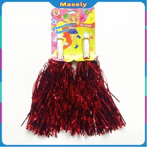 Masely Cheerleading PomPoms With Handle For School Sports Festival Dance Fancy Dress Night Party