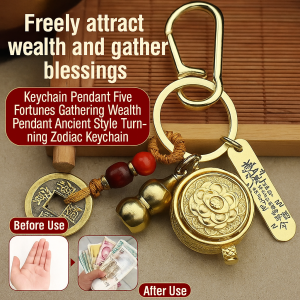 Key Chain Traditional Auspicious Culture Key Jewelry Jubilee Bowl Smooth and Delicate Exquisite