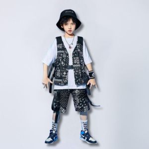 HAYLIE Baju Dance Anak Laki-laki Vest Printing Korean 3in1 Katun Usia 2-14 Tahun LITTLE ROOM KIDS