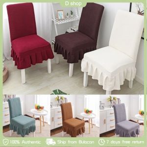 Universal Waterproof Dining Room Chair Cover with Skirt Washable Furniture Stretchable Universal Seat Cover