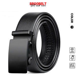 Thắt lưng da nam Broobelt khóa tự động hợp kim chống rỉ dây nịt nam bản lớn màu đen da pu cao cấp