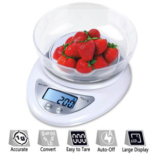 KONCO Food Scale Multifunction LCD Display Baking and Cooking Scale with bowl Electronic Digital Kitchen Scale